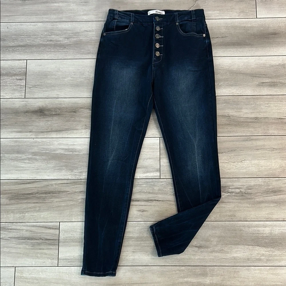 KanCan High Waisted Exposed Button Fly Ankle Skinny jeans size 29